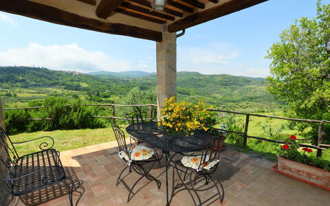 Podere dei Venti: Property, Natural Landscape, House, Patio, Real Estate, Furniture, Building, Room, Porch, Table