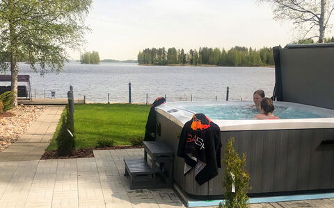 Villa Kaivopuisto: Composite Material, Swimming Pool, Outdoor Furniture, Resort, Backyard, Jacuzzi, Chair, Outdoor Structure, Patio