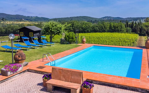 Il Poggetto: Sky, Water, Swimming Pool, Cloud, Building, Nature, Azure, Shade, Plant, Outdoor Furniture