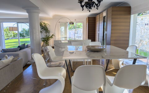 Villa Emanuele - Costarainera: Furniture, Interior Design, Flooring, Floor, Chair, Wood, Table, Ceiling, Kitchen & Dining Room Table, Dining Room