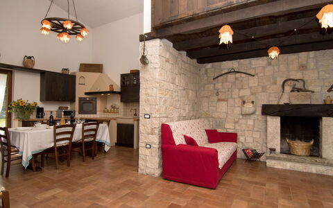 Domus Incantada: Property, Room, Building, Floor, Interior Design, Fireplace, Hearth, Wall, Furniture, Brick