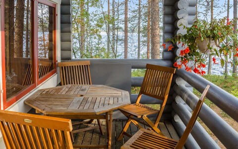 Metsätähti: Furniture, Chair, Outdoor Furniture, Table, Wood, Outdoor Table, Kitchen & Dining Room Table, Shade, Garden, Umbrella