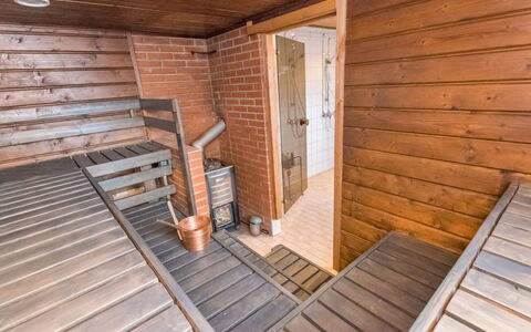 Villa Kaisla: Furniture, Interior Design, Flooring, Floor, Table, Ceiling, Kitchen & Dining Room Table, Lighting, Chair, Home