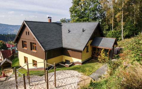 Albrechtice: Plant, Sky, Window, Building, Cloud, House, Wood, Tree, Land Lot, Cottage