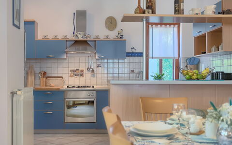 Corina: Blue, Room, Property, Turquoise, House, Interior Design, Furniture, Kitchen, Building, Home