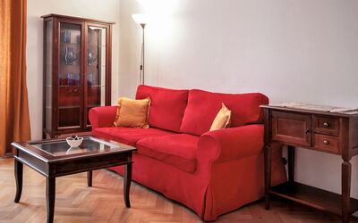 St. Giles 71.4: Furniture, Room, Couch, Living Room, Interior Design, Red, Floor, Property, Table, Chair