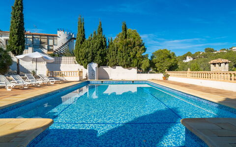 Sunshine: Water, Sky, Plant, Swimming Pool, Blue, Azure, Tree, Building, Body Of Water, Rectangle