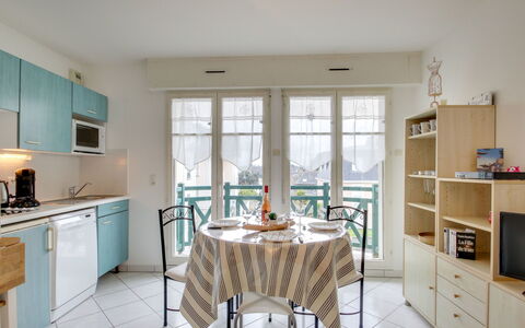 Dinard 188: Property, Cabinetry, Countertop, Furniture, Table, Window, Chair, Interior Design, Wood, Kitchen