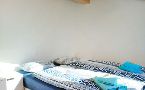 Cà dal Non: Bedroom, Property, Room, Bed Sheet, Furniture, Bed, Turquoise, Wall, House, Bedding