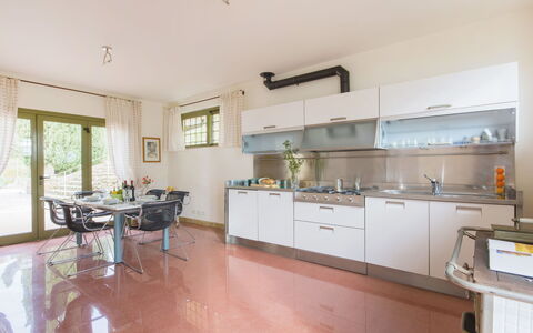 Delfina: Cabinetry, Property, Countertop, Window, Building, Kitchen Appliance, Houseplant, Wood, Kitchen, Interior Design