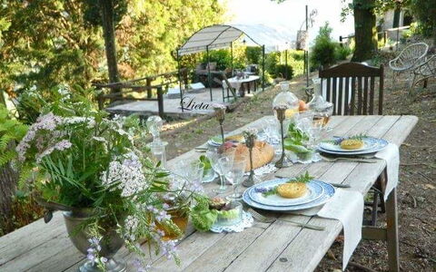 Emilia: Property, Table, Meal, Garden, Backyard, Patio, Yard, Brunch, Outdoor Table, Restaurant
