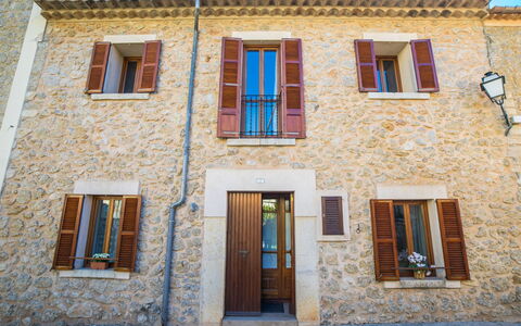 Son Trobat: Property, Blue, House, Building, Facade, Window, Architecture, Wall, Town, Neighbourhood