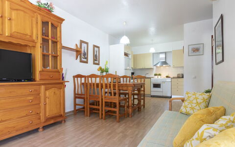 Coquetó: Table, Furniture, Cabinetry, Property, Wood, Building, Chair, Interior Design, Yellow, Drawer
