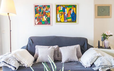 Vista al Mar: Room, Furniture, Bedroom, Interior Design, Yellow, Property, Living Room, Couch, Wall, Bed