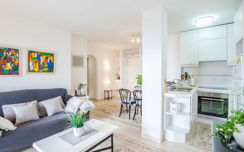 Vista al Mar: Living Room, Room, Property, Furniture, White, Interior Design, Building, House, Home, Yellow