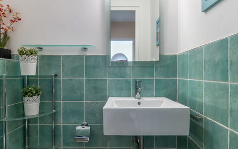 Bonica: Bathroom, Tile, Tap, Room, Property, Turquoise, Ceramic, Bathroom Accessory, Wall, Plumbing Fixture