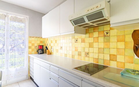 Les Ilaires: Cabinetry, Countertop, Building, Kitchen, Tap, Drawer, Lighting, Wood, Interior Design, Flooring