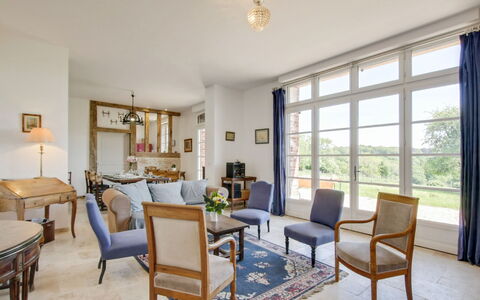 Les Écuries de Callenville: Furniture, Property, Picture Frame, Table, Chair, Living Room, Lighting, Houseplant, Wood, Interior Design