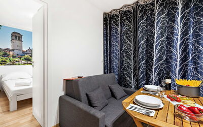 Camping Belvedere 201.8: Interior Design, Room, Furniture, Floor, Home, Wall, Table, Couch, Living Room, Flooring