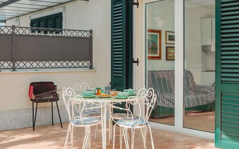 Marina Pietrasanta 255: Furniture, Table, Chair, Flowerpot, Building, Window, Houseplant, Shade, Plant, Interior Design