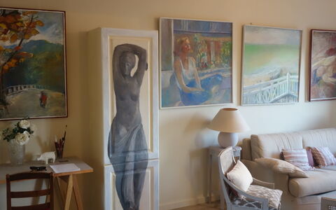 L'Atelier: Room, Interior Design, Furniture, Wall, Painting, Art, House, Watercolor Paint, Building, Home