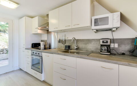 Mas de la Plage: Countertop, Room, Property, Cabinetry, Kitchen, Furniture, Interior Design, Building, House, Home