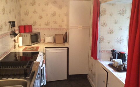 Craigton Cottage: Cabinetry, Kitchen Appliance, Kitchen, Curtain, Interior Design, Home Appliance, Floor, Wood, Flooring