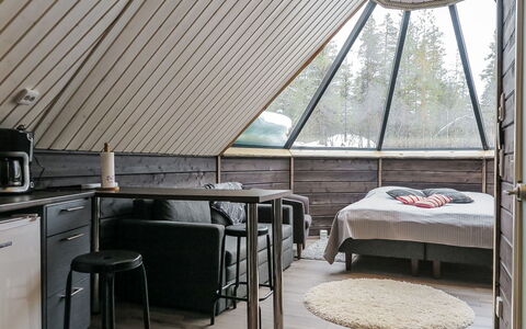 Arctic Light Hut: Interior Design, Wood, Ceiling, Furniture, Flooring, Floor, Light Fixture, Lighting, Room, Home