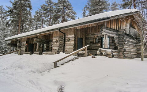 Vuokatinportti B 8: Wood, Snow, Winter, Cottage, Freezing, Log Cabin, Larch, Twig, Slope