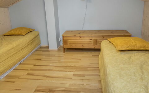 Nelikko a: Floor, Flooring, Wood, Furniture, Interior Design, Bedroom, Wood Flooring, Bed, Room, Lighting