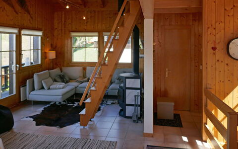 Chalet Didi: Room, Building, Log Cabin, Beam, Loft, Wood, House, Interior Design, Furniture
