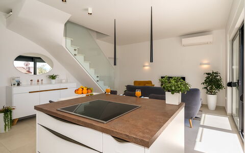 Villa Meri 2: Property, Room, Interior Design, Countertop, Furniture, Building, Ceiling, Kitchen, House, Real Estate