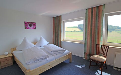 Eifelnatur (Haus 3): Bedroom, Bed, Room, Furniture, Property, Bed Sheet, Bed Frame, Floor, Bedding, Mattress