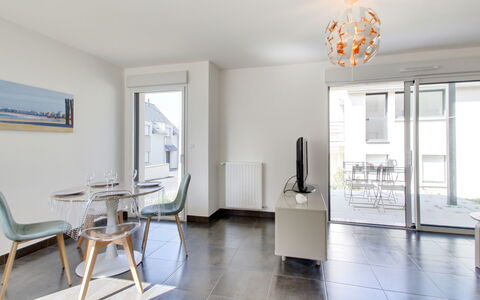 Domaine D'Augustin Apt B01: Room, Property, White, Floor, Interior Design, Furniture, Building, Ceiling, House, Table