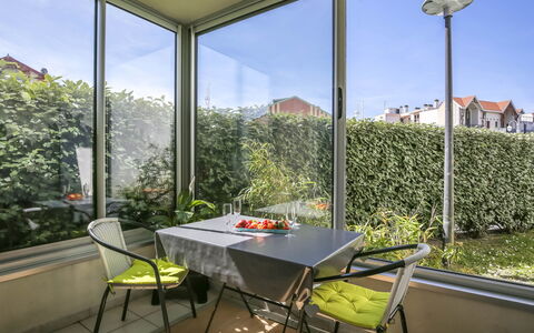 Arcachon 204: Property, Real Estate, Building, Interior Design, Balcony, House, Room, Architecture, Shade, Roof