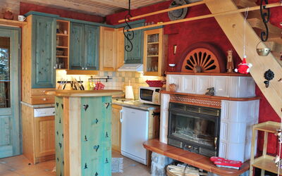 Chalet Alpinka 100.2: Property, Furniture, Window, Cabinetry, Wood, Kitchen, Building, Kitchen Appliance, Interior Design, Chair