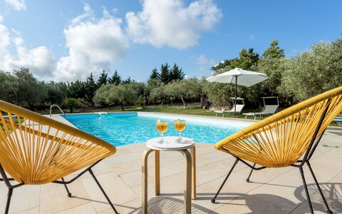 Casale Colomba: Furniture, Table, Building, Chair, Tableware, Cloud, Sky, Tablecloth, Outdoor Furniture, Shade