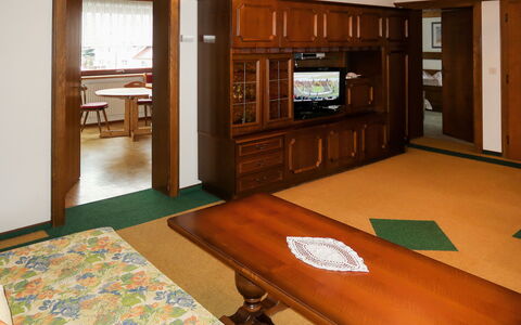 Martina: Furniture, Property, Cabinetry, Building, Wood, Table, Television, Interior Design, Flooring, Floor