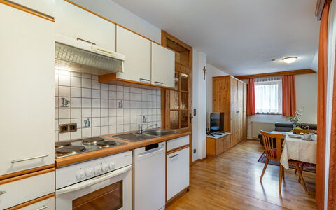 Arriach 605: Interior Design, Apartment, Room, Ceiling, Cabinetry, Countertop, Desk, Wood Stain, Chair, Hardwood