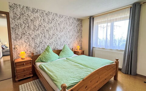 Alpenblick: Bed, Furniture, Bedroom, Interior Design, Bedding, Bed Sheet, Flooring, Floor, Wood, Room