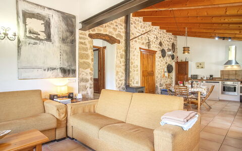 Es Puig Mancor: Picture Frame, Furniture, Property, Couch, Table, Wood, Building, Interior Design, Living Room, Lighting