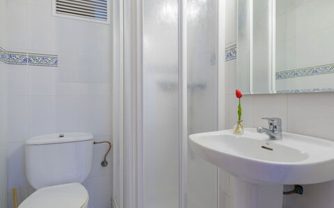 Villa Lolin: Mirror, Plumbing Fixture, Tap, Property, Sink, Bathroom Sink, White, Blue, Purple, Bathroom