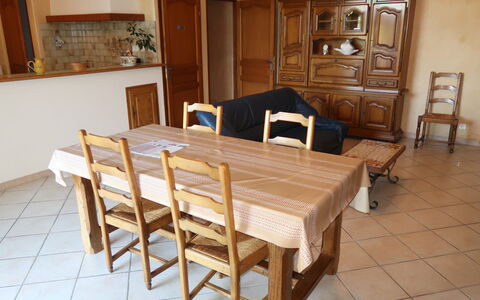 Le Mas: Table, Furniture, Property, Building, Cabinetry, Chair, Wood, Picture Frame, Lighting, Interior Design