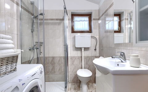 Tomazin: Interior Design, Plumbing Fixture, Flooring, Floor, Sink, Bathroom Sink, Bathroom, Furniture, Tap, Room