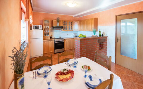 Medica: Table, Cabinetry, Furniture, Property, Countertop, Tableware, Food, Azure, Chair, Kitchen