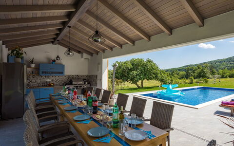 Villa Helena: Water, Sky, Property, Swimming Pool, Plant, Azure, Tree, Grass, Leisure, Composite Material