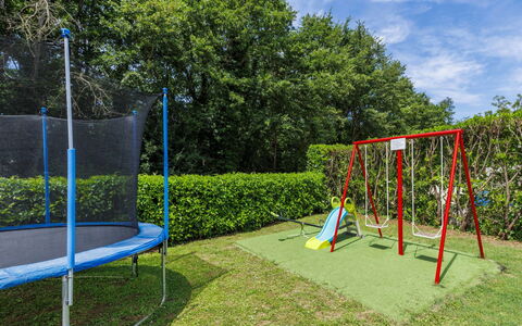 Liberat: Blue, Outdoor Play Equipment, Shade, Leisure, Garden, Playground, Lawn, Park, Landscaping, Artificial Turf