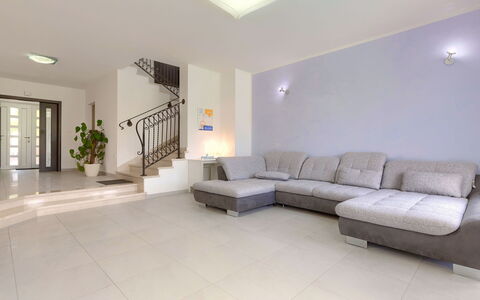 Villa Vela: Property, Couch, Plant, Building, Lighting, Interior Design, Wood, Floor, Living Room