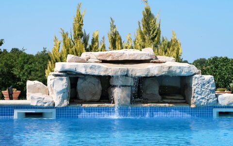 Andrea: Swimming Pool, Fountain, Water Feature, Leisure, Architecture, Vacation, Rock, Villa, Resort Town
