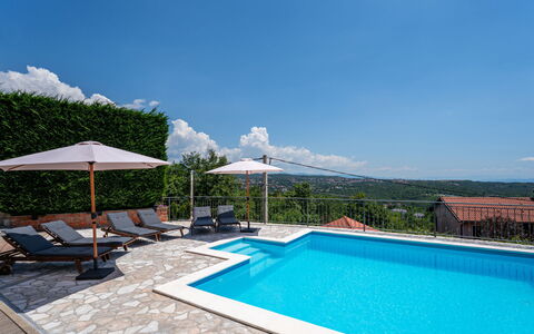 Villa Toni: Swimming Pool, Blue, Outdoor Furniture, Resort, Composite Material, Umbrella, Eco Hotel, Chair, Sunlounger, Shade